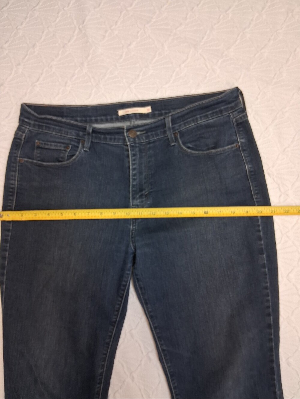 Levi 505 Strauss & Co. Jeans with Leather Patch - Dark Indigo Size 12 - Picture 16 of 17